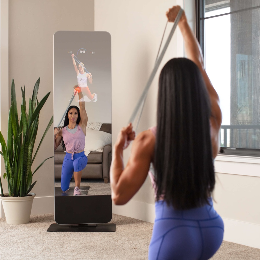 Woman living room glass